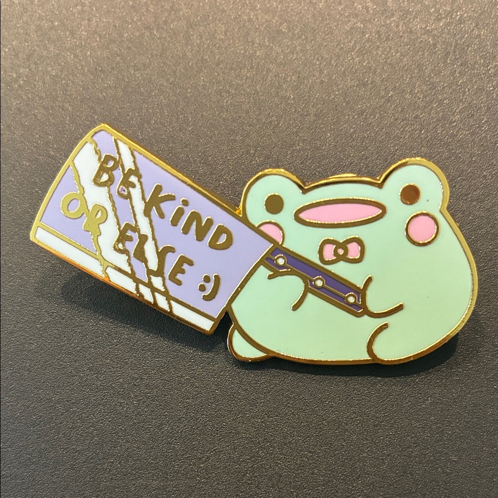 🌸 Rainylune Enamel Pin | “Be Kind or Else” Frog | Artist Made Kawaii Pin 🌸